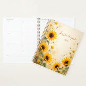 Sunflower Floral Spiral-Bound Botanical Print (Devant avec enveloppe)