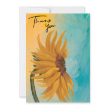 Sunflower Floral Thank You Card 