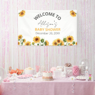 Sunflower Floral Theme Baby shower Welkom Spandoek