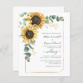 Sunflower Floral Wedding Invitation (Voorkant / Achterkant)