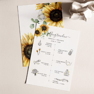 Sunflower Floral Wedding Itinerary with Icons Programma