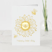 Sunflower Foil Bonne Bee Day Carte d'anniversaire (Recto)