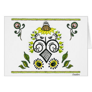 Sunflower Folk Motif par Alexandra Cook