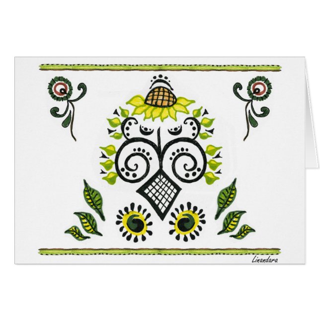 Sunflower Folk Motif par Alexandra Cook (Devant horizontal)