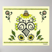 Sunflower Folk Pattern Poster (Voorkant)