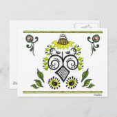 Sunflower Folk Pattern van Alexandra Cook Briefkaart (Voorkant / Achterkant)