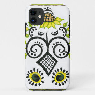 Sunflower Folk Pattern van Alexandra Cook iPhone 11 Hoesje