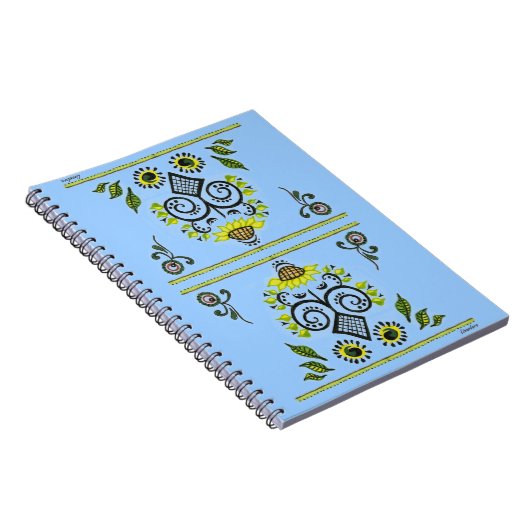 Sunflower Folk Pattern van Alexandra Cook Notitieboek (Rechterzijde)