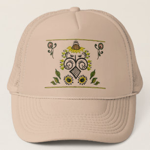 Sunflower Folk Pattern van Alexandra Cook Trucker Pet