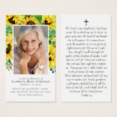 Sunflower Foto Memorial Prayer Kaart (Voorkant /achterkant)