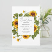 Sunflower Frame Bridal Shower Kaart (Staand voorkant)