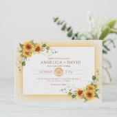 Sunflower Frame Wedding  Invitation (Debout devant)