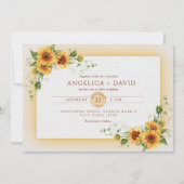 Sunflower Frame Wedding  Invitation Kaart (Voorkant)