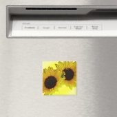 Sunflower Fridge Magnet Cadeau Fleur gaie (In Situ (Lave-vaisselle))
