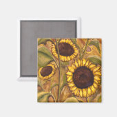 Sunflower Fridge Magnet Cadeaux Jaunes gais (Recto/Verso)