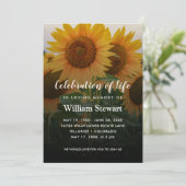Sunflower Funeral | Florale viering van het leven Kaart (Staand voorkant)
