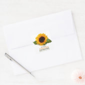 Sunflower Funeral Memorial Vierkante Sticker (Envelop)