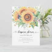 Sunflower Garden Bridal Lingerie Douche Invitation (Debout devant)