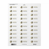 Sunflower German Shepherd Puppy Return Address Etiket (Full Sheet)