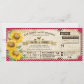 Sunflower Gingham Check Country Picnic Weddenschap Kaart (Voorkant)