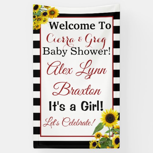 Sunflower Girl Banner (Verticaal)