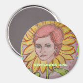 Sunflower Girl Magneet (Voorkant / Achterkant)