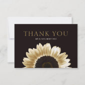 Sunflower Gold Black Bedankkaart (Voorkant)