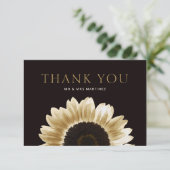 Sunflower Gold Black Bedankkaart (Staand voorkant)