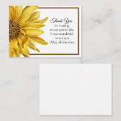 Sunflower Gold Frame Carte de remerciements (Devant / Derrière)