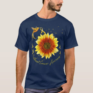 Sunflower Gold Ribbon Childhood Cancer Awareness S T-shirt