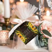 Sunflower Gold String Lights Rustic Wedding Bedankjes Labels