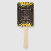 Sunflower Gold String Lights Rustic Wedding Handwaaier (Achterkant)
