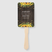 Sunflower Gold String Lights Rustic Wedding Handwaaier (Voorkant)