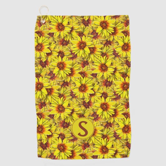 Sunflower Golf Towel Golfhanddoek (Voorkant)