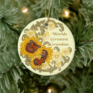 Sunflower Grandma Keramisch Ornament