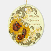 Sunflower Grandma Keramisch Ornament (Links)