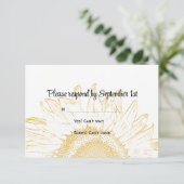 Sunflower Graphic Wedding RSVP Kaartje (Staand voorkant)