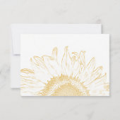 Sunflower Graphic Wedding RSVP Kaartje (Achterkant)