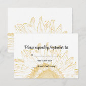 Sunflower Graphic Wedding RSVP Kaartje (Voorkant / Achterkant)
