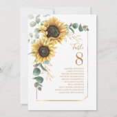 Sunflower Greenery Numéro de table Siège Mariage (Dos)