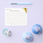 Sunflower Greenery Wedding Advice card douche Flyer (Enkel)