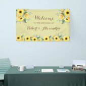 Sunflower Greenery Welcome Wedding Spandoek (Beurs)