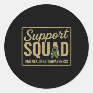 Sunflower Hair T-shirt Support Squad Geestelijke G Ronde Sticker