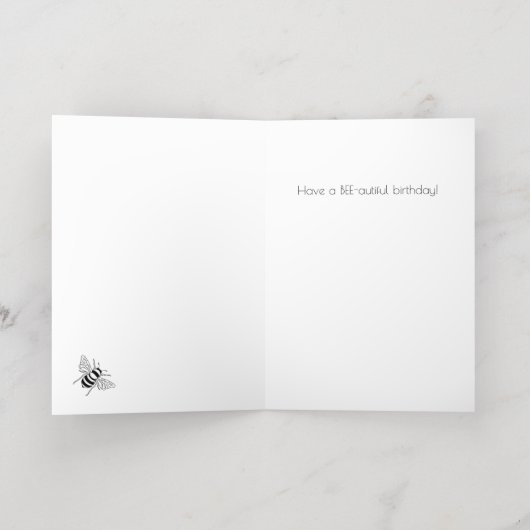 Sunflower Happy Bee Day Foil Carte d'anniversaire (Couchage intérieur)