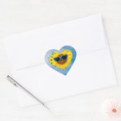 Sunflower Heart Abstract op Sky Hart Sticker (Envelop)