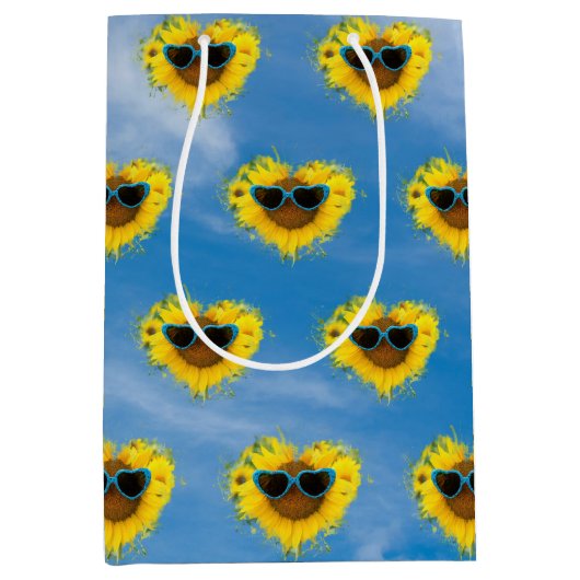 Sunflower Heart Abstract op Sky Medium Cadeauzakje (Voorkant)