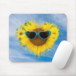 Sunflower Heart Abstract op Sky Muismat