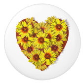 Sunflower Heart Ceramic Pull / Knob Keramische Knop (Voorkant)