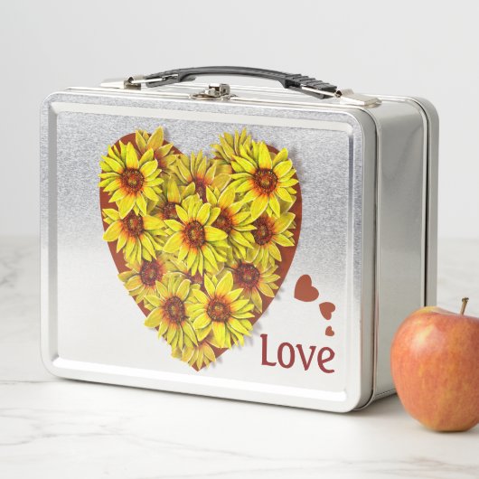 Sunflower Heart Lunch Box (En situation)