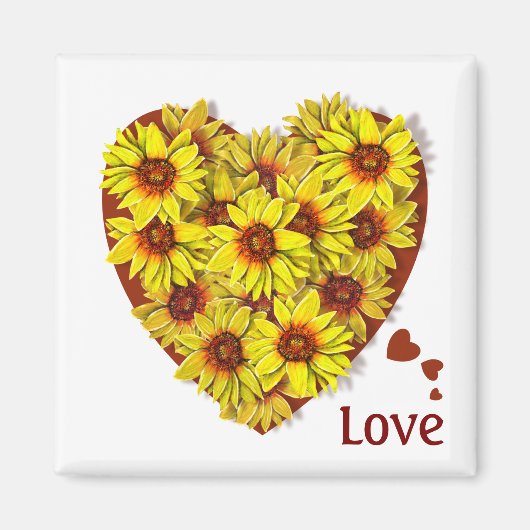 Sunflower Heart Magnet (Devant)